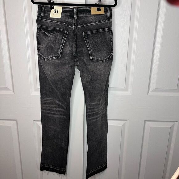 NWT mnml Men's D198 War Straight Denim Size 31 Distressed gray black denim - Picture 7 of 9